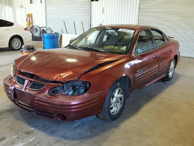 1G2NF52T11M559712 - 2001 PONTIAC GRAND AM S MAROON photo 2