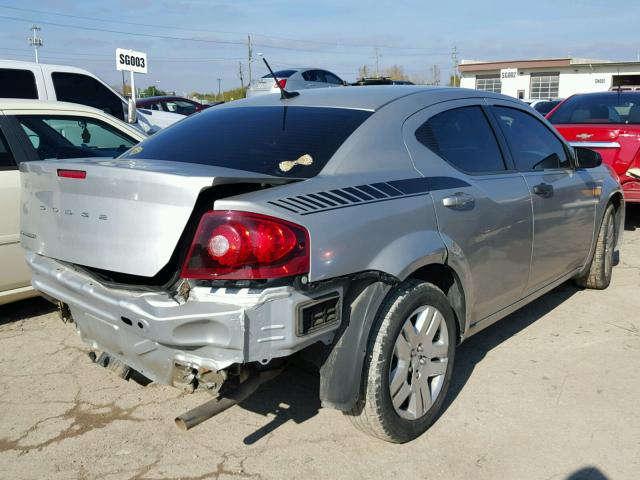 1C3CDZAB6CN232832 - 2012 DODGE AVENGER SE SILVER photo 4