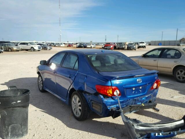 1NXBU40E59Z053584 - 2009 TOYOTA COROLLA BA BLUE photo 3