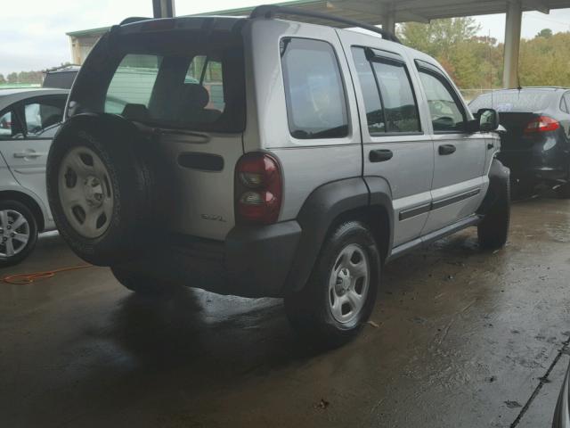 1J4GL48K97W501134 - 2007 JEEP LIBERTY SILVER photo 4