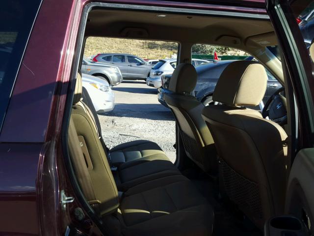 5FNYF18258B048829 - 2008 HONDA PILOT VP MAROON photo 6