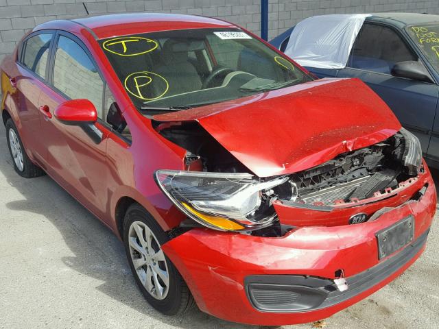 KNADM4A38E6357840 - 2014 KIA RIO LX RED photo 1