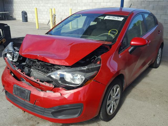 KNADM4A38E6357840 - 2014 KIA RIO LX RED photo 2