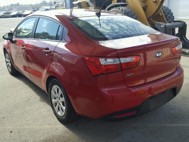 KNADM4A38E6357840 - 2014 KIA RIO LX RED photo 3