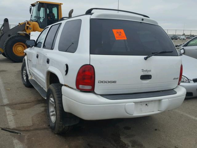 1B4HS28N91F612573 - 2001 DODGE DURANGO WHITE photo 3