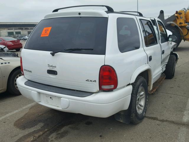 1B4HS28N91F612573 - 2001 DODGE DURANGO WHITE photo 4