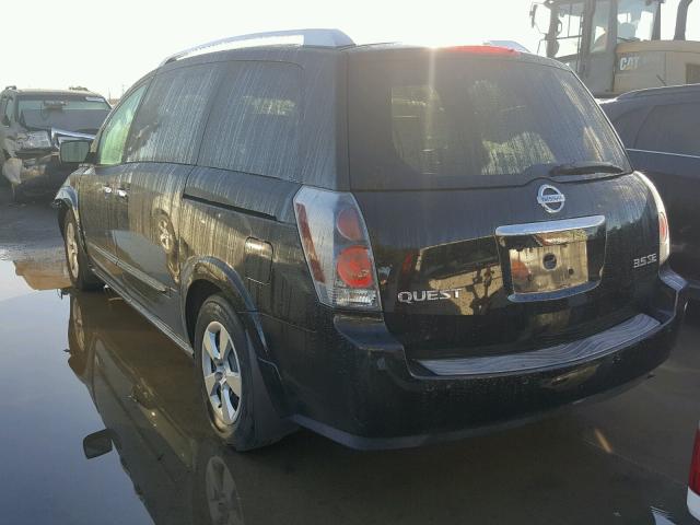 5N1BV28U47N123452 - 2007 NISSAN QUEST S BLACK photo 3