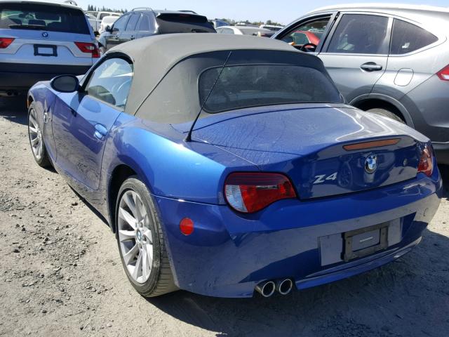 4USBU53557LW92664 - 2007 BMW Z4 3.0SI BLUE photo 3