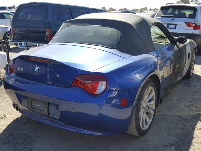 4USBU53557LW92664 - 2007 BMW Z4 3.0SI BLUE photo 4