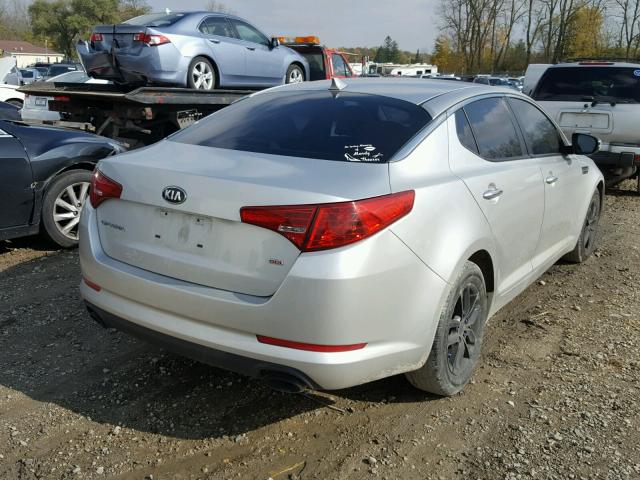 KNAGM4A76D5326462 - 2013 KIA OPTIMA LX SILVER photo 4