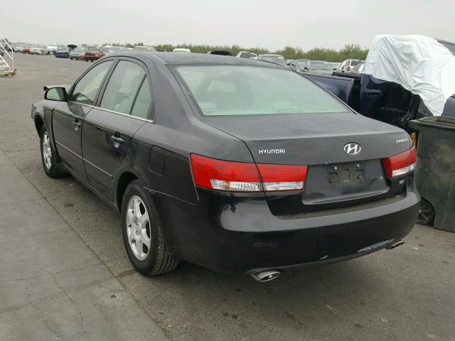 5NPEU46F36H138494 - 2006 HYUNDAI SONATA GLS BLACK photo 3