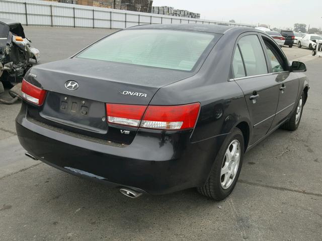 5NPEU46F36H138494 - 2006 HYUNDAI SONATA GLS BLACK photo 4