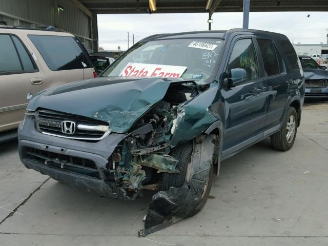 SHSRD78872U011489 - 2002 HONDA CR-V GREEN photo 2