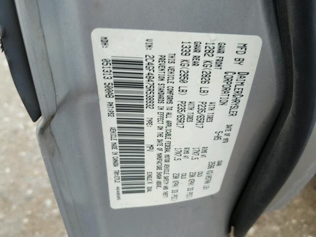 2C4GF48475R538932 - 2005 CHRYSLER PACIFICA GRAY photo 10