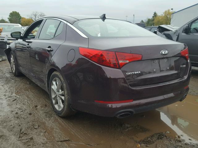 5XXGN4A74DG259243 - 2013 KIA OPTIMA EX BURGUNDY photo 3