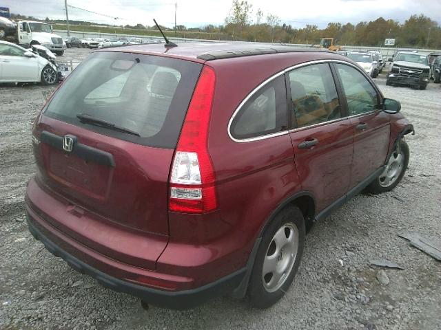 3CZRE3H38BG704092 - 2011 HONDA CR-V LX BURGUNDY photo 4