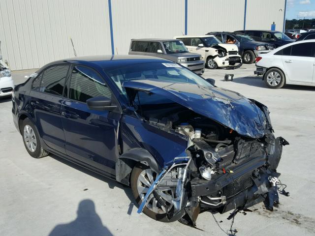 3VW2K7AJ8EM368611 - 2014 VOLKSWAGEN JETTA BASE BLUE photo 1