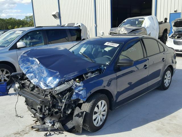 3VW2K7AJ8EM368611 - 2014 VOLKSWAGEN JETTA BASE BLUE photo 2