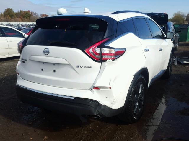 5N1AZ2MH8HN144315 - 2017 NISSAN MURANO WHITE photo 4