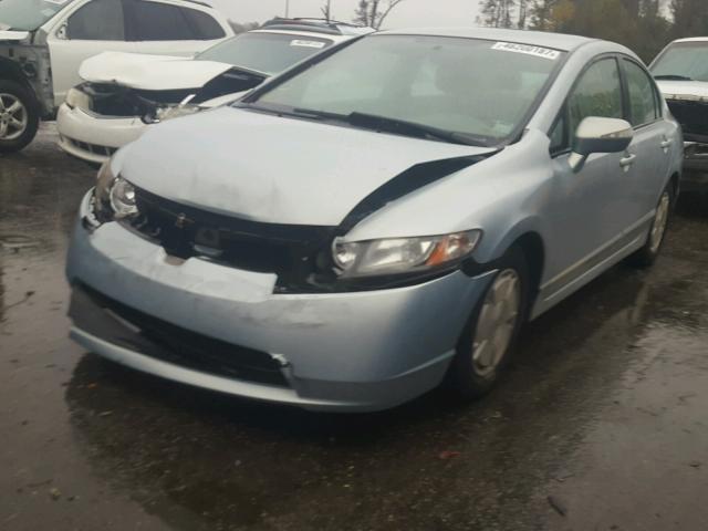 JHMFA36237S005742 - 2007 HONDA CIVIC HYBR BLUE photo 2