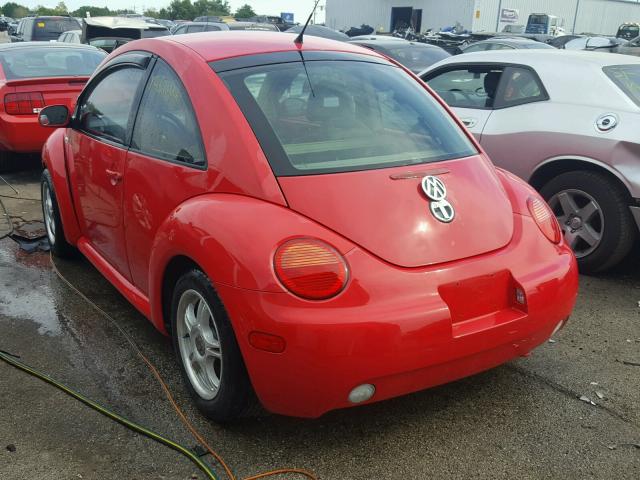 3VWDC21C11M428989 - 2001 VOLKSWAGEN NEW BEETLE 红色 照片 3