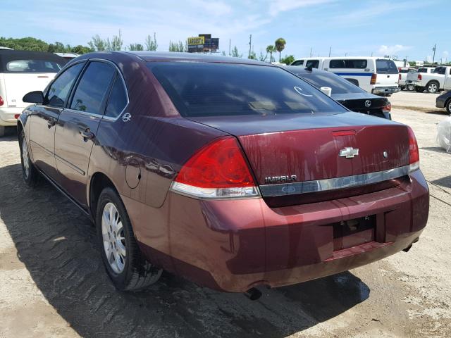 2G1WS55R579406485 - 2007 CHEVROLET IMPALA POL BURGUNDY photo 3