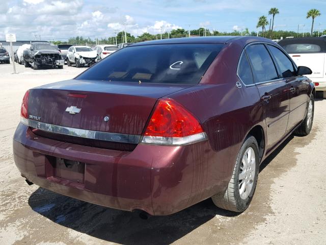 2G1WS55R579406485 - 2007 CHEVROLET IMPALA POL BURGUNDY photo 4