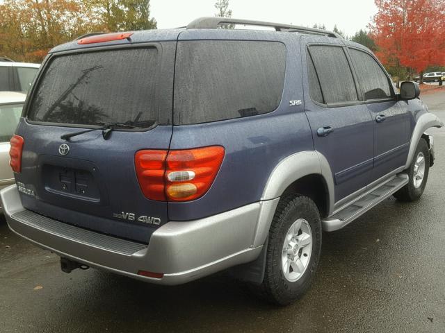 5TDBT44A03S164196 - 2003 TOYOTA SEQUOIA SR BLUE photo 4