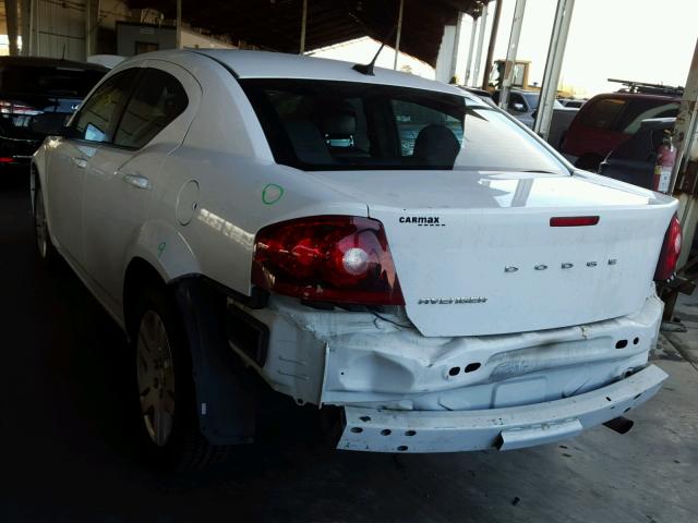 1C3CDZAB4CN259625 - 2012 DODGE AVENGER SE WHITE photo 3