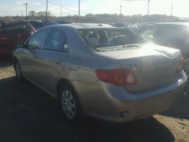 1NXBU40E19Z073346 - 2009 TOYOTA COROLLA BEIGE photo 3