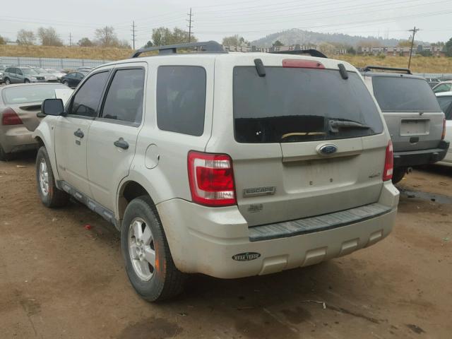 1FMCU93108KA12736 - 2008 FORD ESCAPE XLT BEIGE photo 3