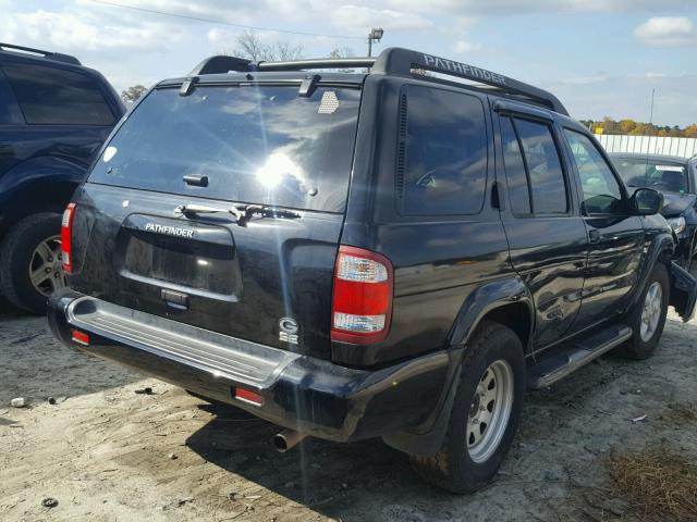 JN8DR09X62W658319 - 2002 NISSAN PATHFINDER BLACK photo 4