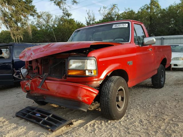 1FTDF15Y0PNA65013 - 1993 FORD F150 RED photo 2