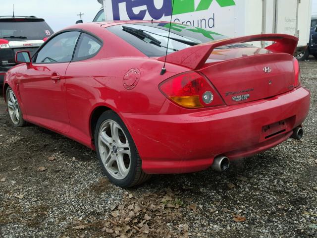 KMHHN65F94U133578 - 2004 HYUNDAI TIBURON GT RED photo 3