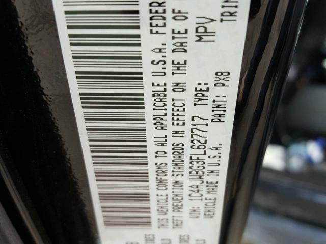 1C4AJWBG3FL627717 - 2015 JEEP WRANGLER S შავი ფოტო 10