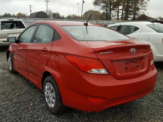 KMHCT4AE6GU021696 - 2016 HYUNDAI ACCENT SE RED photo 3