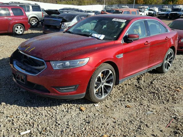 1FAHP2E81EG178206 - 2014 FORD TAURUS SEL RED photo 2