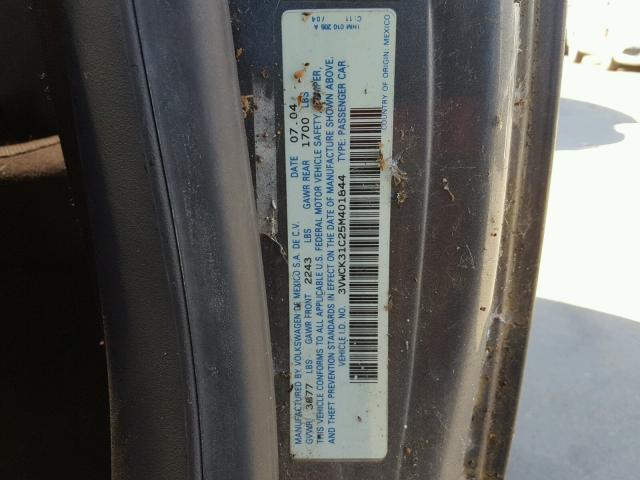 3VWCK31C25M401844 - 2005 VOLKSWAGEN NEW BEETLE Boz foto 10