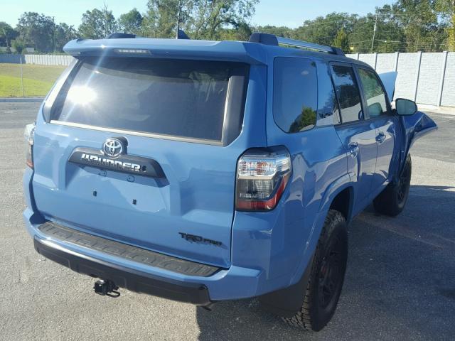 JTEBU5JR8J5496852 - 2018 TOYOTA 4RUNNER SR BLUE photo 4