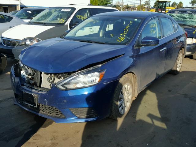 3N1AB7AP0HY312472 - 2017 NISSAN SENTRA S BLUE photo 2