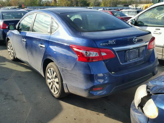 3N1AB7AP0HY312472 - 2017 NISSAN SENTRA S BLUE photo 3