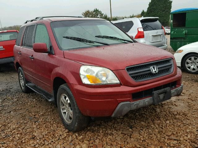 2HKYF18684H522545 - 2004 HONDA PILOT EXL RED photo 1