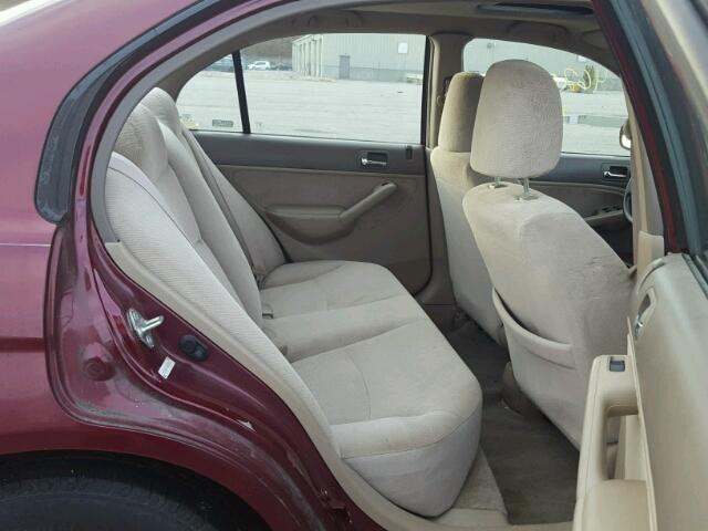 2HGES26722H535590 - 2002 HONDA CIVIC EX BURGUNDY photo 6