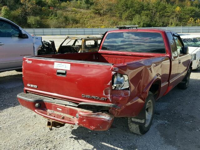 1GCCS195XYK250566 - 2000 CHEVROLET S TRUCK MAROON photo 4