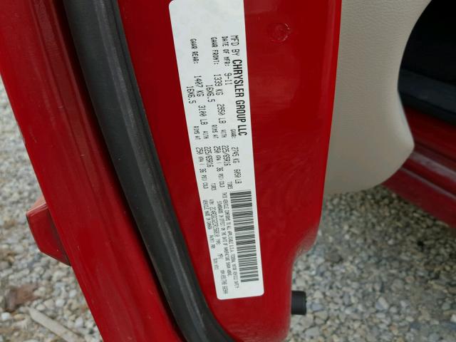 2C4RDGCG2CR156810 - 2012 DODGE GRAND CARA RED photo 10