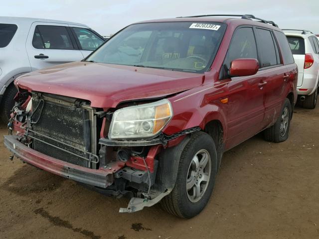 5FNYF18566B023915 - 2006 HONDA PILOT EX RED photo 2