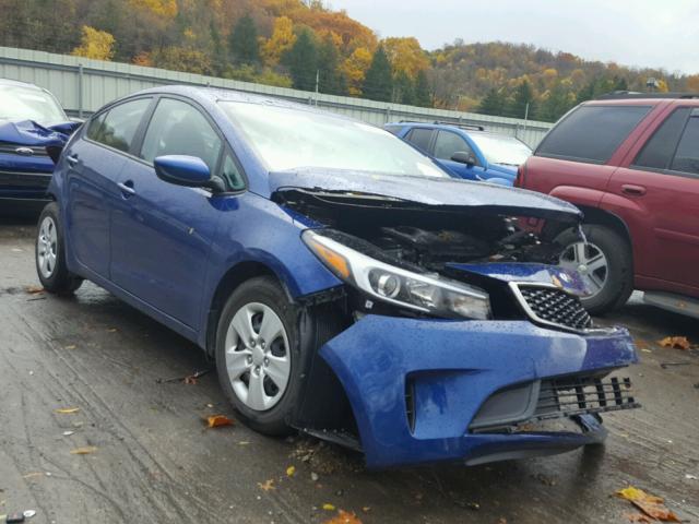 3KPFK4A70HE129222 - 2017 KIA FORTE LX BLUE photo 1