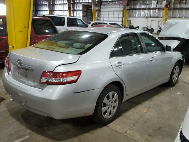 4T4BF3EK0BR214230 - 2011 TOYOTA CAMRY BASE SILVER photo 4