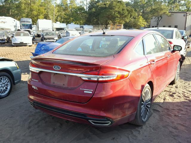 3FA6P0K99HR108152 - 2017 FORD FUSION TIT RED photo 4