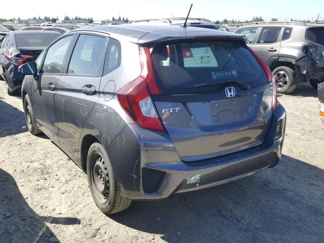 3HGGK5G55FM719159 - 2015 HONDA FIT LX GRAY photo 3